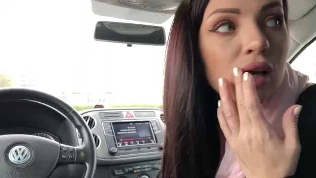 Cute Russian Slut Sucks Cock in a Parking Lot