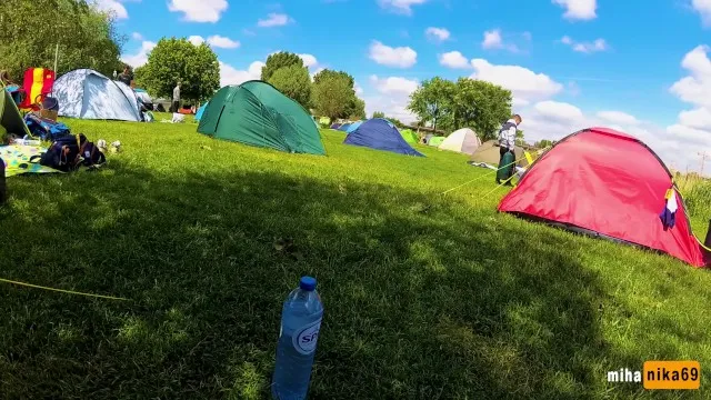Russian Tourist Gets Fucked in a Tent